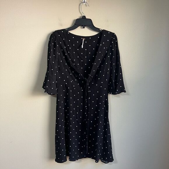 Free people polka dot black dress 2 - Picture 1 of 4
